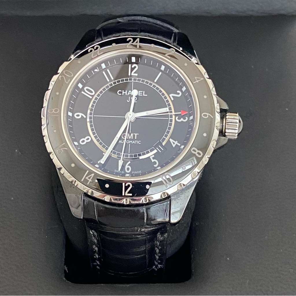 Chanel J12 Gmt Automatic Watch With Alligator Strap